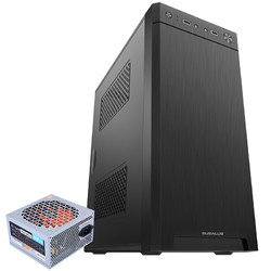 BUBALUS 大水牛 商智U2+劲强250W 台式主机电脑机箱电源商务家用办公套装（支持M-ATX主板/支持背线）