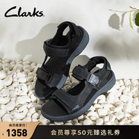 Clarks其乐索塔系列男鞋夏季魔术贴休闲缓震户外沙滩凉鞋 黑色 261769047 40