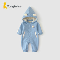 Tongtai 童泰 春秋季3-18个月婴幼儿男女宝宝衣服家居外出活帽加里连体哈衣