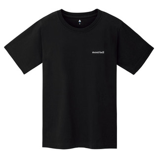 mont·bell 户外男款纯棉徽标圆领透气短袖T恤 2104689 黑色 BK S