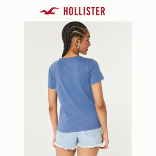 HOLLISTER24春夏美式风宽松棉质图案短袖T恤 女 KI357-3243 蓝色 XXS (160/80A)