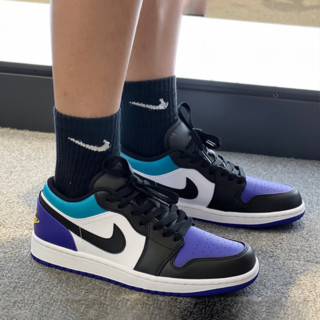 NIKE 耐克 篮球鞋男鞋2024春季Air Jordan 1 AJ1低帮板鞋运动鞋休闲鞋 553558-154黑白紫 44