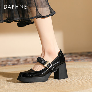 DAPHNE 达芙妮 2024新款舒适软底百搭粗跟温柔气质玛丽珍单鞋女4224101101