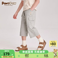 PawinPaw卡通小熊童装2024年夏季男女童裤子儿童七分直筒裤 Grey灰色/15 120
