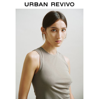 URBAN REVIVO 夏季女无袖圆领修身背心 UWH440038 石色 XS
