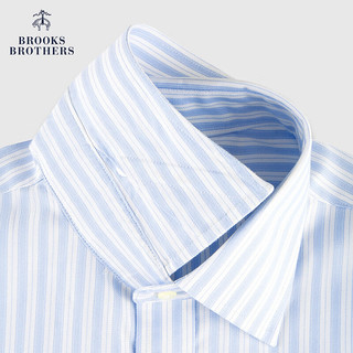 布克兄弟（BrooksBrothers）男士24春夏Supima棉免烫长袖正装衬衫 4000-蓝色 15/33