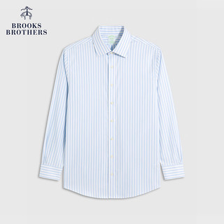 布克兄弟（BrooksBrothers）男士24春夏Supima棉免烫长袖正装衬衫 4000-蓝色 15/33