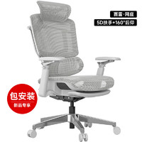 GTCHAIR 高田赛雷人体工学椅护腰办公电脑座椅久坐不累可躺椅子 浅灰色 |5D扶手160度超大仰角