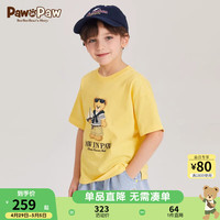 PawinPaw卡通小熊童装2024年夏新男女童印花短袖T恤 Yellow黄色/30 120