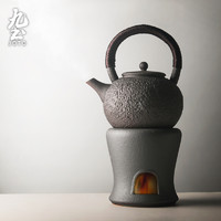 JOTO 九土 手工茶壶粗陶日式提梁煮茶壶耐热大容量电陶炉烧水壶功夫茶具