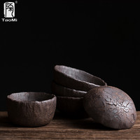TAOMI 陶迷 纯手工粗陶小茶杯家用茶具单个陶瓷主人杯大号品茗杯茶盏茶碗