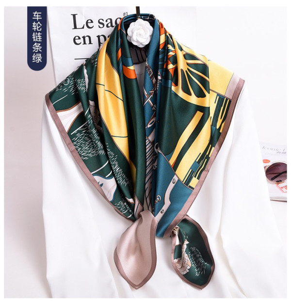 上海故事100%真丝丝巾女母亲节桑蚕丝围巾 皮扣花桔【报价 价格 评测