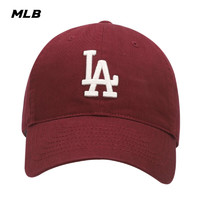 MLB 男女帽子情侣经典大标复古软顶ny棒球帽鸭舌帽运动帽CP6601 洛杉矶道奇队/红色 F