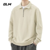 GLM 森马集团GLM重磅华夫格polo衫男春秋季潮牌卫衣宽松大码长袖上衣