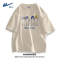 百亿补贴：WARRIOR 回力 趣味卡通休闲T恤男士夏季纯棉百搭日系潮流短袖青少年半袖潮