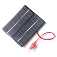 GUARCI 2W 12V多晶硅板 充电板 DIY太阳能滴胶板+老虎夹子 2W12V+夹子