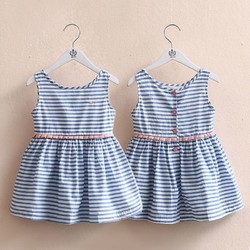 贝壳元素 条纹背心裙夏装新款韩版女童童装儿童连衣裙子qz3350