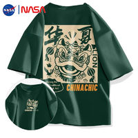 NASAOVER NASA联名正品绿色男ins男士短袖t恤夏季国潮流大码体恤纯棉上衣服
