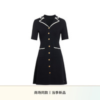 欧时力氧气衫 瞬间凉感Polo领针织连衣裙24新夏透气 黑色 M