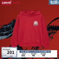 Levi's 李维斯 24春季男童连帽卫衣国潮新年红色 红色 常规 适合身高140cm S