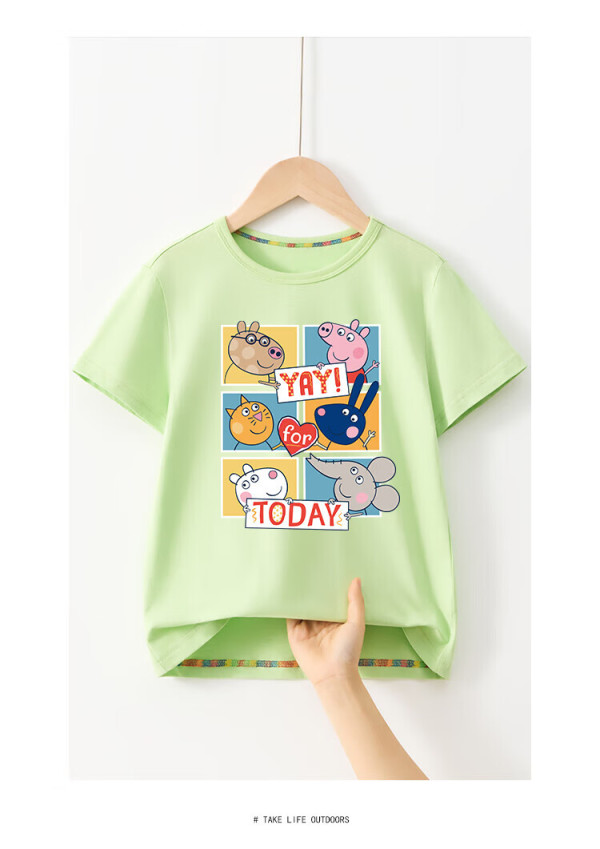 小猪佩奇童装儿童t恤男童短袖女童夏装中小童宝宝衣服薄款半袖夏1