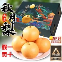 四叔公果蔬 秋月梨礼盒 5斤 秋月梨 （约6-9个）净重4.5斤 精