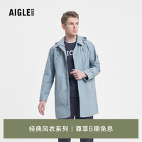 AIGLE 艾高 经典男士GORE-TEX防风防雨保暖户外休闲中长款风衣外套 浅天蓝色 Q281D L