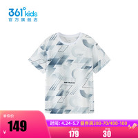 361°361度童装男童短袖针织衫2024年夏季中大童短袖 冰川灰 140cm