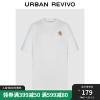 UR2024夏季男装趣味休闲萌宠刺绣棉质短袖T恤UMV440073 本白 XS