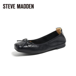 史蒂夫·马登 STEVE MADDEN思美登春季舒适蝴蝶结弹力方头芭蕾单鞋女AGENDA 黑色 36