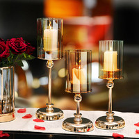 Kisstyle 凯斯黛尔 欧式蜡烛台摆件轻奢浪漫烛光晚餐道具气氛布置用品北欧西餐桌家用