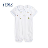 Polo Ralph Lauren 拉夫劳伦 婴童 24年春高尔夫刺绣棉短连衣裤RL41674 100-白色 9M
