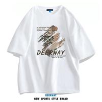 Deerway 德尔惠 夏季T恤男士时尚宽松短袖T恤百搭韩版打底上衣