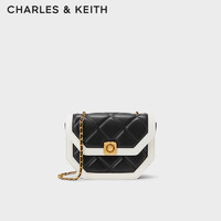 CHARLES & KEITH CHARLES&KEITH菱格链条单肩斜挎包信封包包女包女士CK2-20671406 Black黑色 S