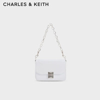 CHARLES & KEITH CHARLES&KEITH;纯色质感方扣链条单肩小方包包女包女士CK2-80782030 White白色 S