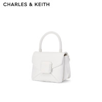 CHARLES & KEITH CHARLES&KEITH;纯色方扣链条小方包手提包女单肩包包女包女士CK2-50151254 White白色 M