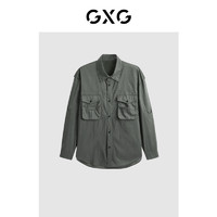 GXG 男装 苔藓绿口袋设计长袖衬衫24年夏季G24X032007 苔藓绿 180/XL