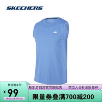 SKECHERS 斯凯奇 夏季男子无袖T恤衫P223M060 阿希利蓝/030P XL