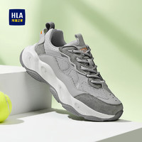 HLA 海澜之家 男鞋时尚运动增高跑步鞋耐磨透气休闲鞋HAAXXM1DAF056 灰色39