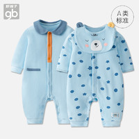 gb 好孩子 婴儿衣服宝宝德绒发热连体衣0-3月保暖新生儿睡衣爬服