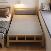 竹即仕 折叠床单人家用简易铁床 加粗稳固方管-金色-宽80