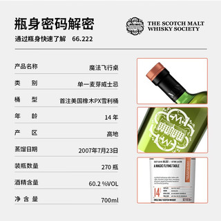 THE SCOTCH MALT WHISKY SOCIETY 66.222 威士忌 洋酒 700ml