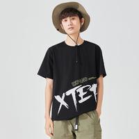 XTEP 特步 夏季宽松短袖男基础百搭logo运动T恤休闲国潮短袖