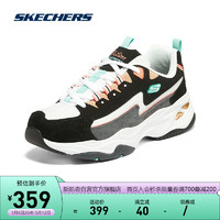SKECHERS 斯凯奇 情侣鞋熊猫鞋149498 黑色/珊瑚色/BKCL 35.5