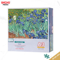迷你拼图1000片成年人名高难度解压男女居家静心锻炼眼力动手能力培养耐心配对玩具创意 鸢尾花M100-064