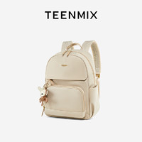 TEENMIX 天美意 双肩包尼龙高级感背包实用电脑包大容量轻便旅行包百搭公仔书包女