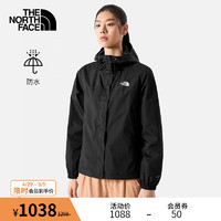 北面（The North Face）冲锋衣女单层连帽外套户外保暖舒适春季|5K2X JK3/黑色 XL/170