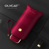 OLYCAT 超轻扁形小巧便携遮阳防晒防紫外线ins森系韩版手动晴雨伞