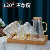冷水壶耐高温加厚高硼硅玻璃大容量凉水壶家用客厅水杯套装煮茶壶