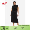 H&M 春季新款女装汗布半身裙1195447 黑色 160/72